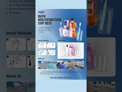 32cm 幅 セルフアデッシブ 歯ブラシ カップホルダー WGO 歯ブラシホルダー 壁吸入