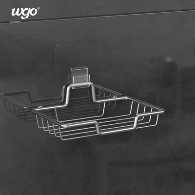 スチール自己粘着ソープディッシュスポンジケースディスペンサーバスルームアクセサリーウォールマウントソープディッシュホルダー